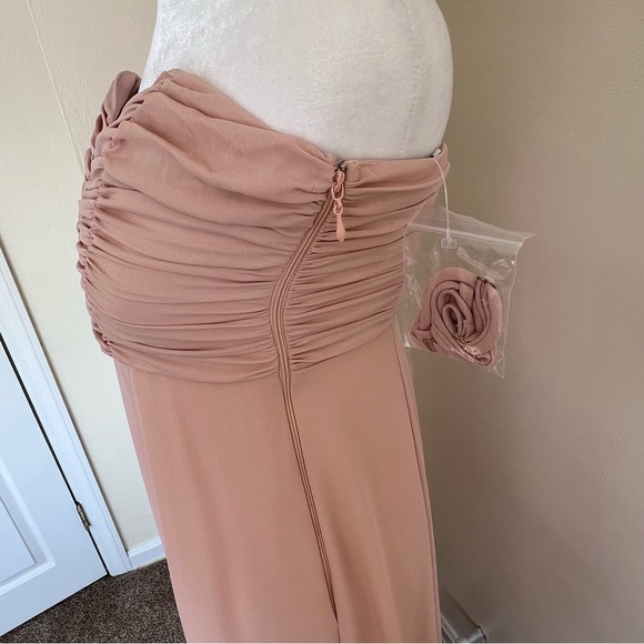 Show Me Your MuMu NWT Strapless Maxi Bonbon Dusty Blush Pink Size Small Dress - Picture 4 of 7